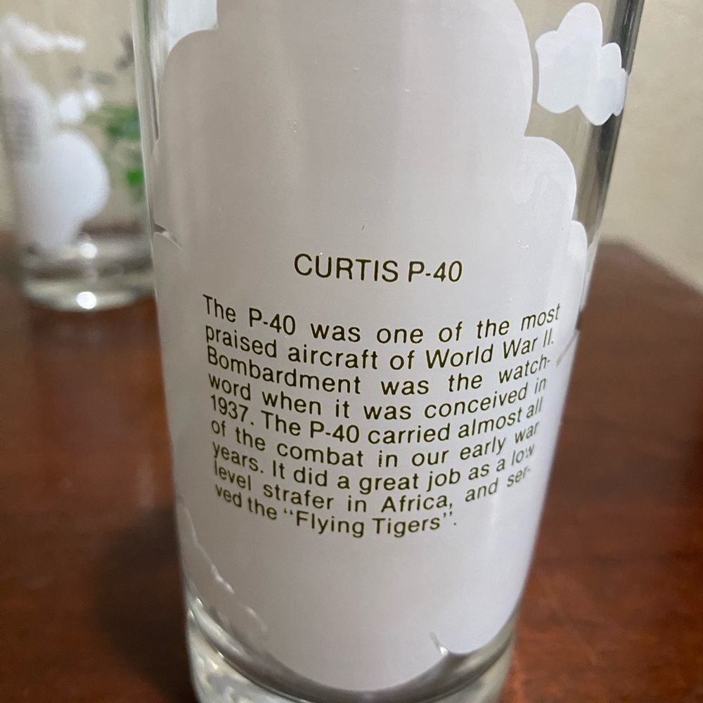 Collectable,Set of 6, Aviation Drinking Glasses, with Designs of Fighter Planes - Picture 9 of 14